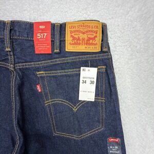 Levis 517 Boot Cut Denim Jeans Mens 34x30 Blue NWT